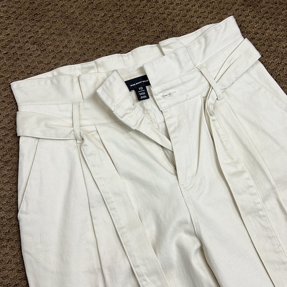 Who what where high waisted cream paper bag waist pants - Picture 3 of 4